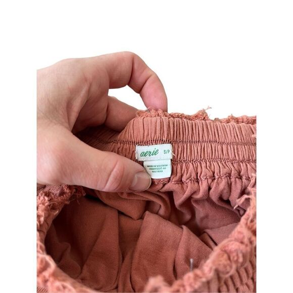 Aerie Tiered Ruffled Mini Skirt size S Burnt Orange - Picture 3 of 8